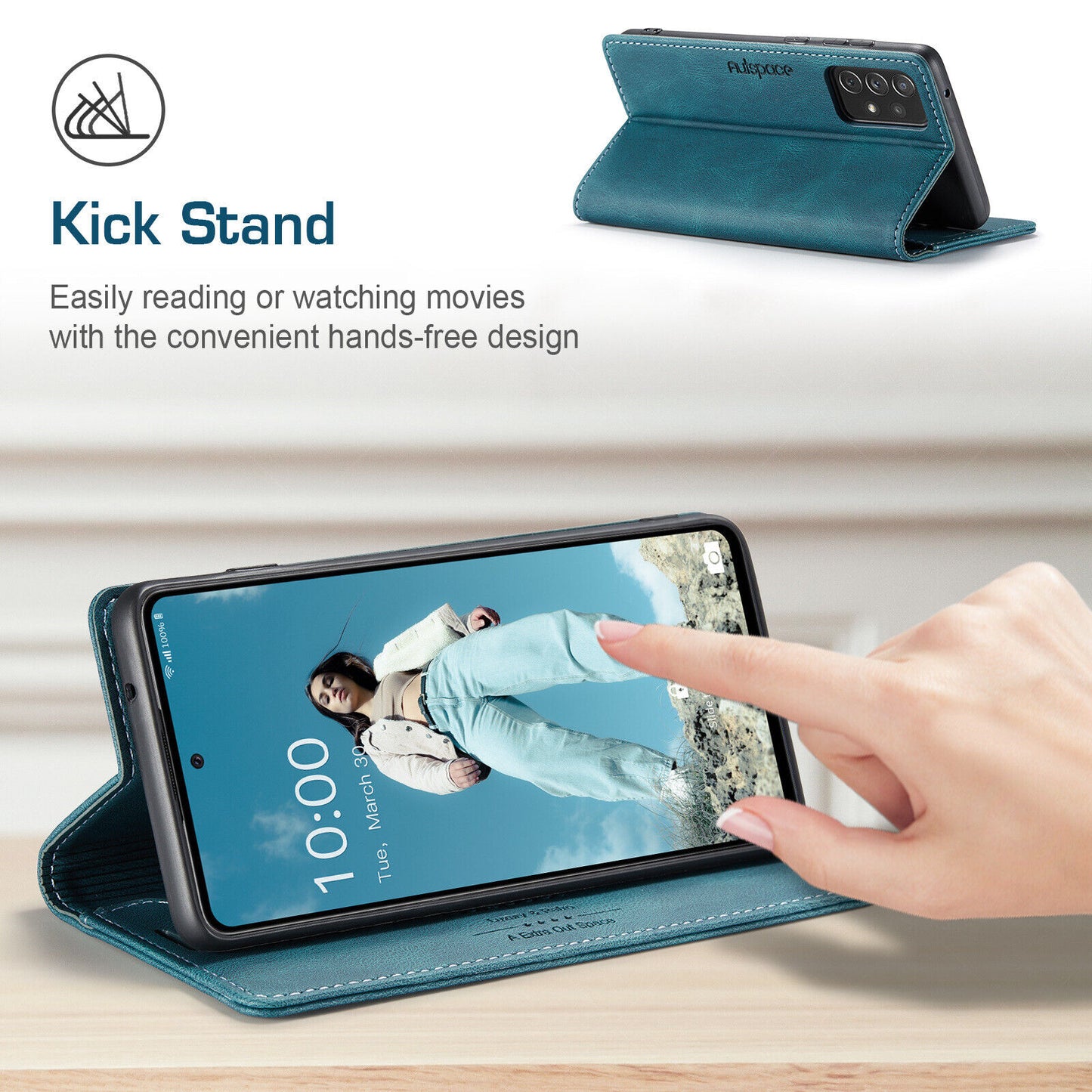 For Samsung A14 A53 A13 A54 52Luxury Retro Leather Wallet Case Phone Stand Cover