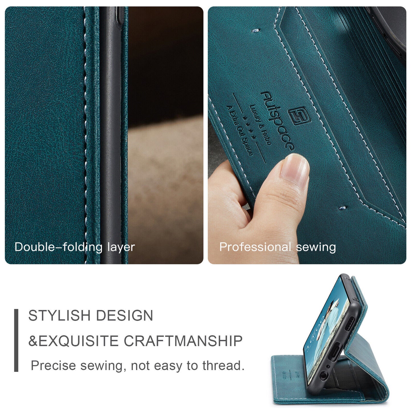 For Samsung A14 A53 A13 A54 52Luxury Retro Leather Wallet Case Phone Stand Cover