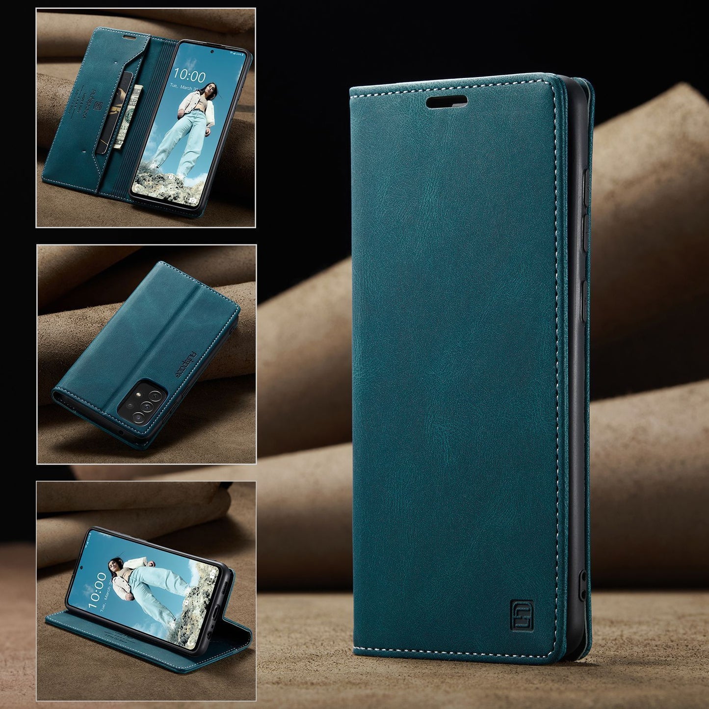 For Samsung A14 A53 A13 A54 52Luxury Retro Leather Wallet Case Phone Stand Cover
