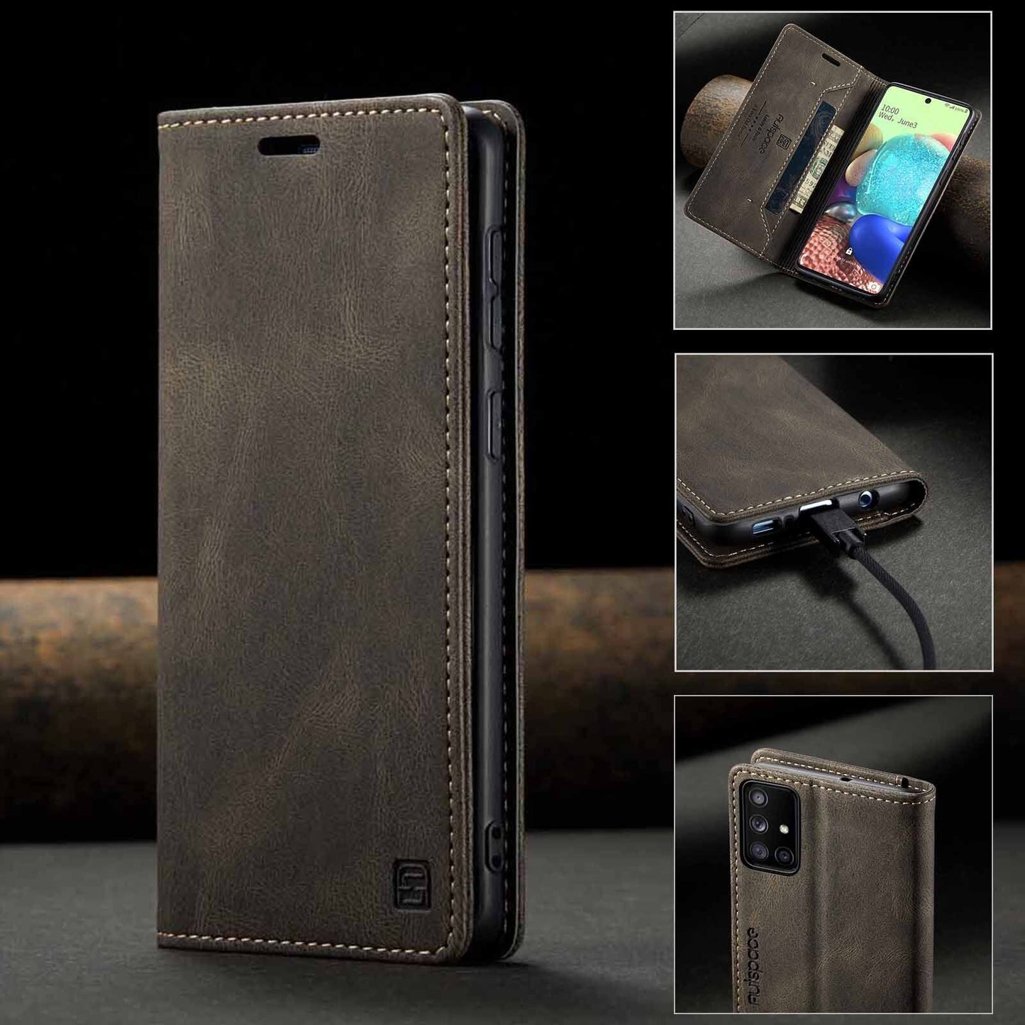 For Samsung A14 A53 A13 A54 52Luxury Retro Leather Wallet Case Phone Stand Cover