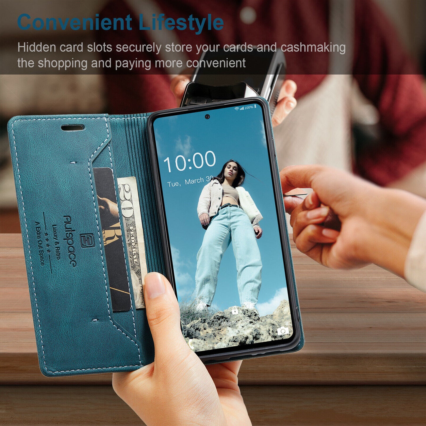For Samsung A14 A53 A13 A54 52Luxury Retro Leather Wallet Case Phone Stand Cover
