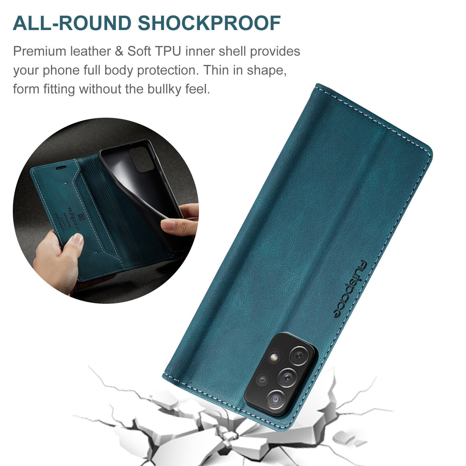 For Samsung A14 A53 A13 A54 52Luxury Retro Leather Wallet Case Phone Stand Cover