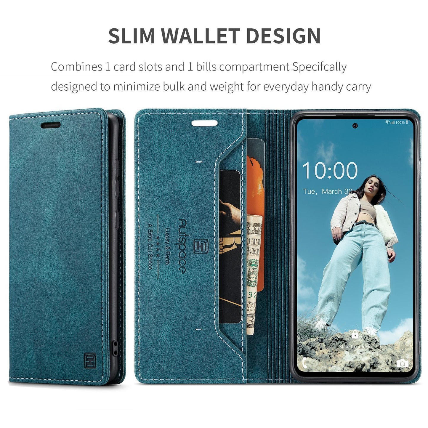 For Samsung A14 A53 A13 A54 52Luxury Retro Leather Wallet Case Phone Stand Cover