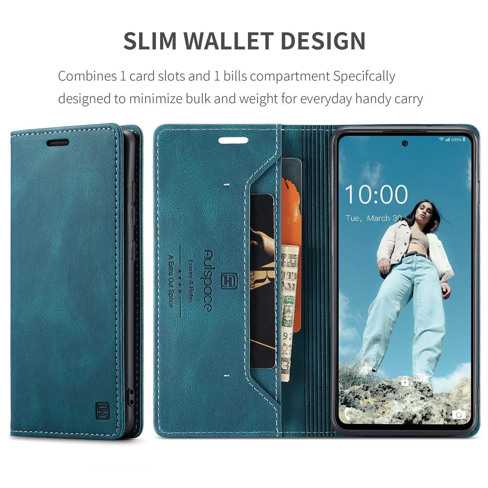 For Samsung A14 A53 A13 A54 52Luxury Retro Leather Wallet Case Phone Stand Cover